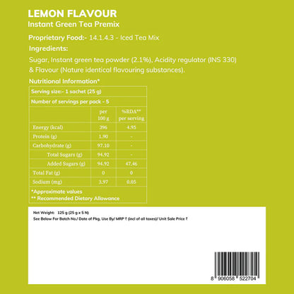 Instant Green Tea Premix - Lemon